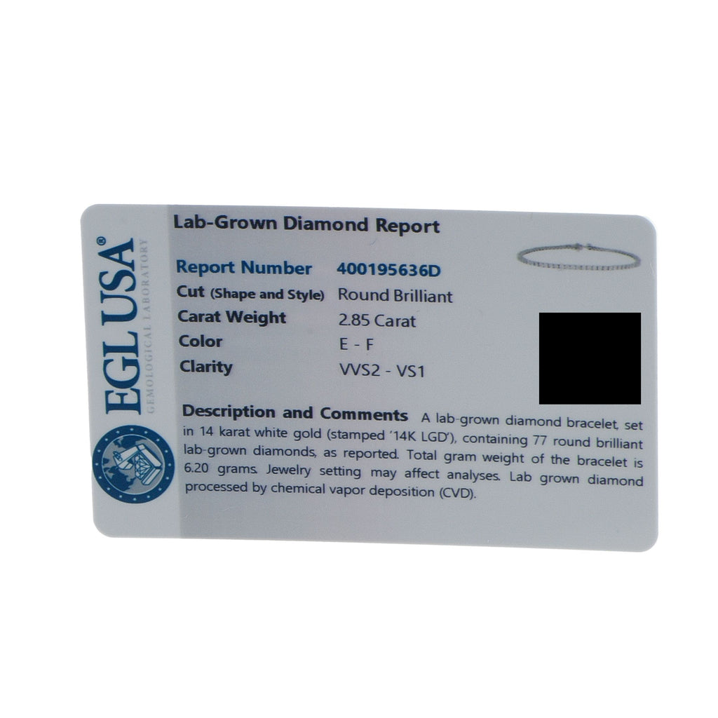 Exclusive 14K White Gold 2.85ct Lab-Grown Diamond Tennis Bracelet