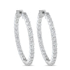 14K White Gold 4.25ct Lab-Grown Diamond Inside-Out Hoop Earrings