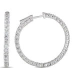 14K White Gold 4.25ct Lab-Grown Diamond Inside-Out Hoop Earrings