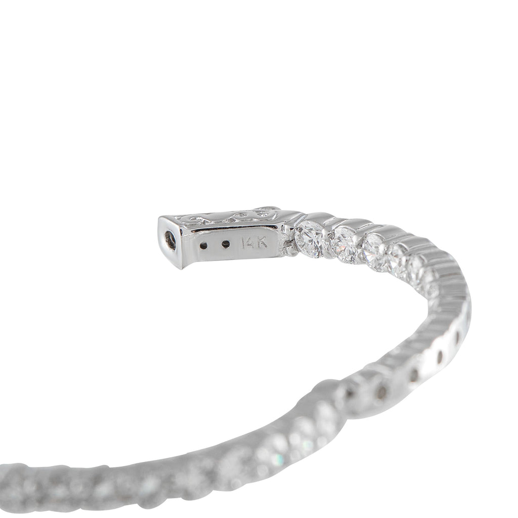 Exclusive 14K White Gold 4.25ct Lab-Grown Diamond Inside-Out Hoop Earrings