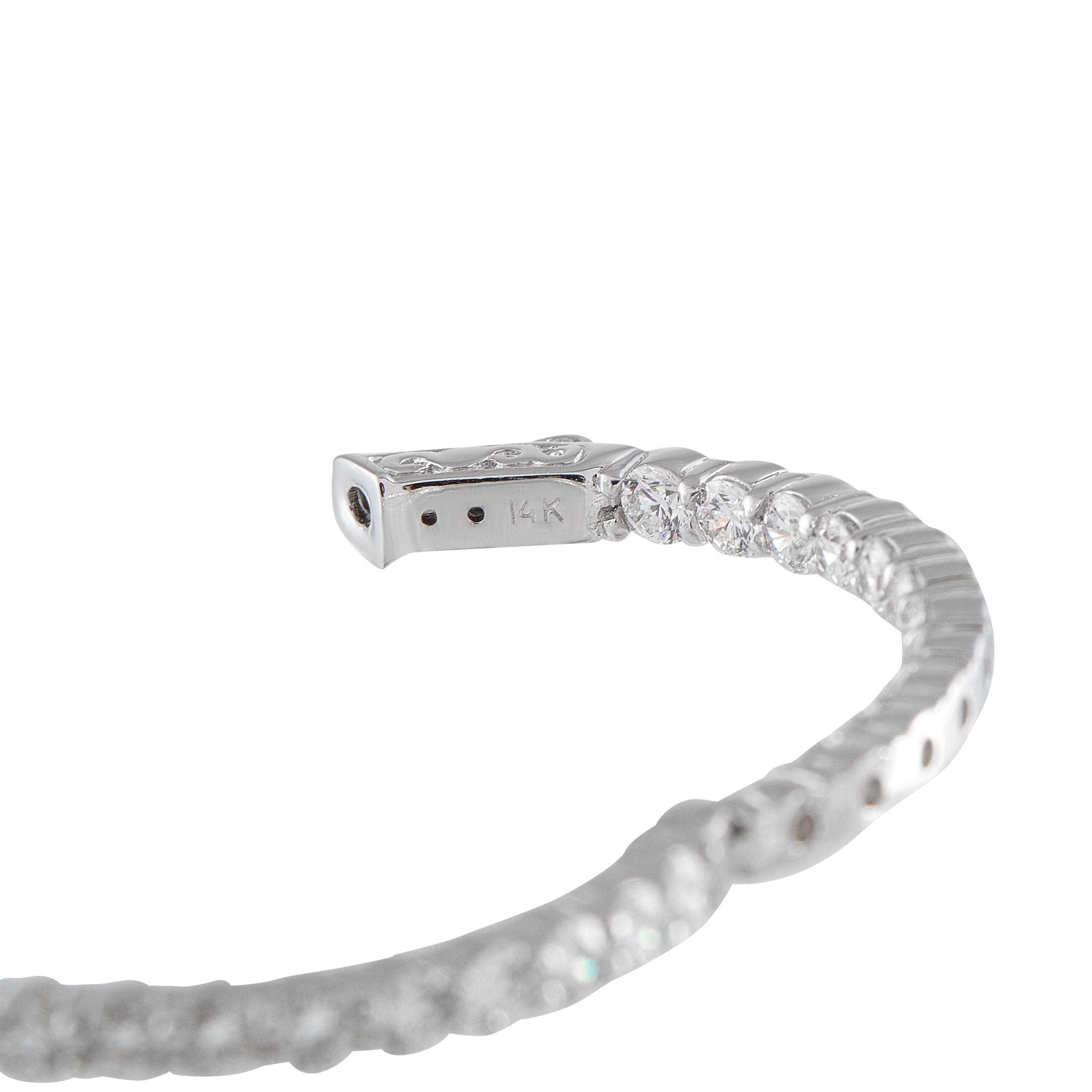 Exclusive 14K White Gold 4.25ct Lab-Grown Diamond Inside-Out Hoop Earrings