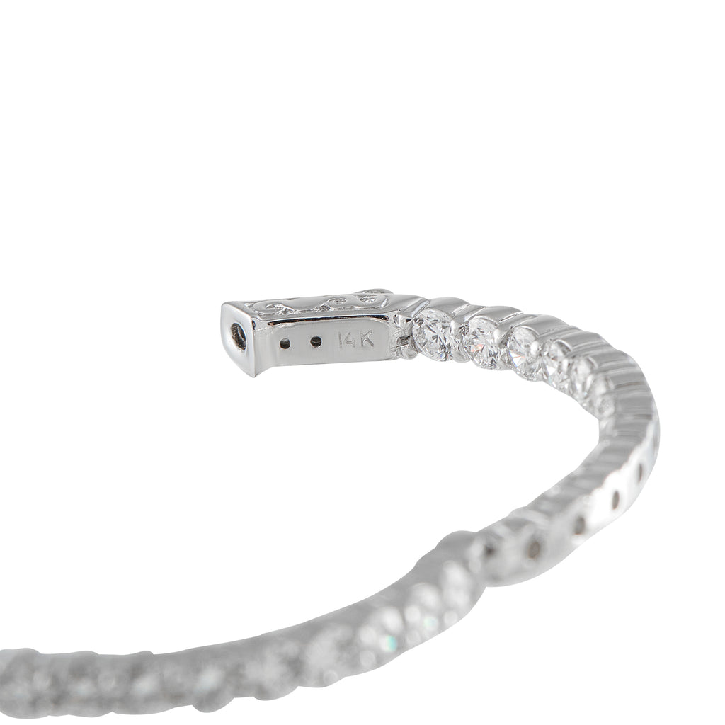 14K White Gold 4.25ct Lab-Grown Diamond Inside-Out Hoop Earrings