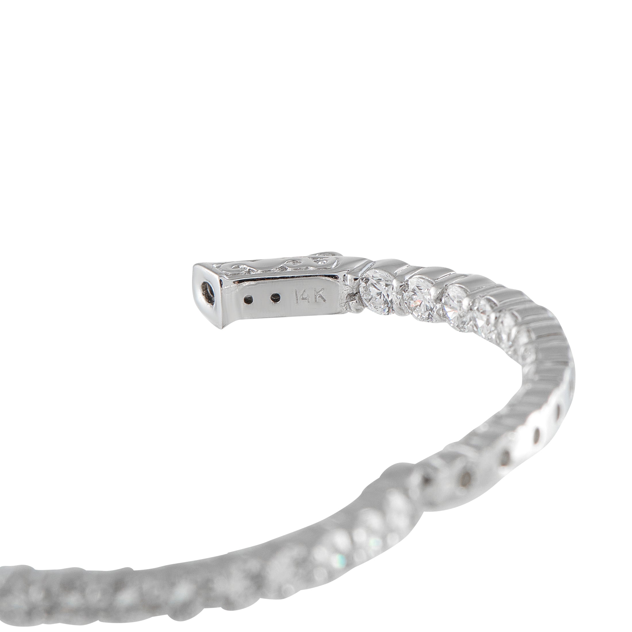 14K White Gold 4.25ct Lab-Grown Diamond Inside-Out Hoop Earrings