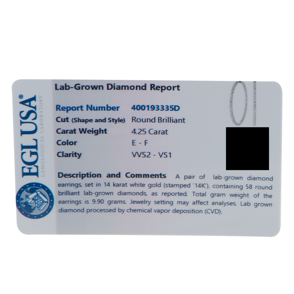 Exclusive 14K White Gold 4.25ct Lab-Grown Diamond Inside-Out Hoop Earrings