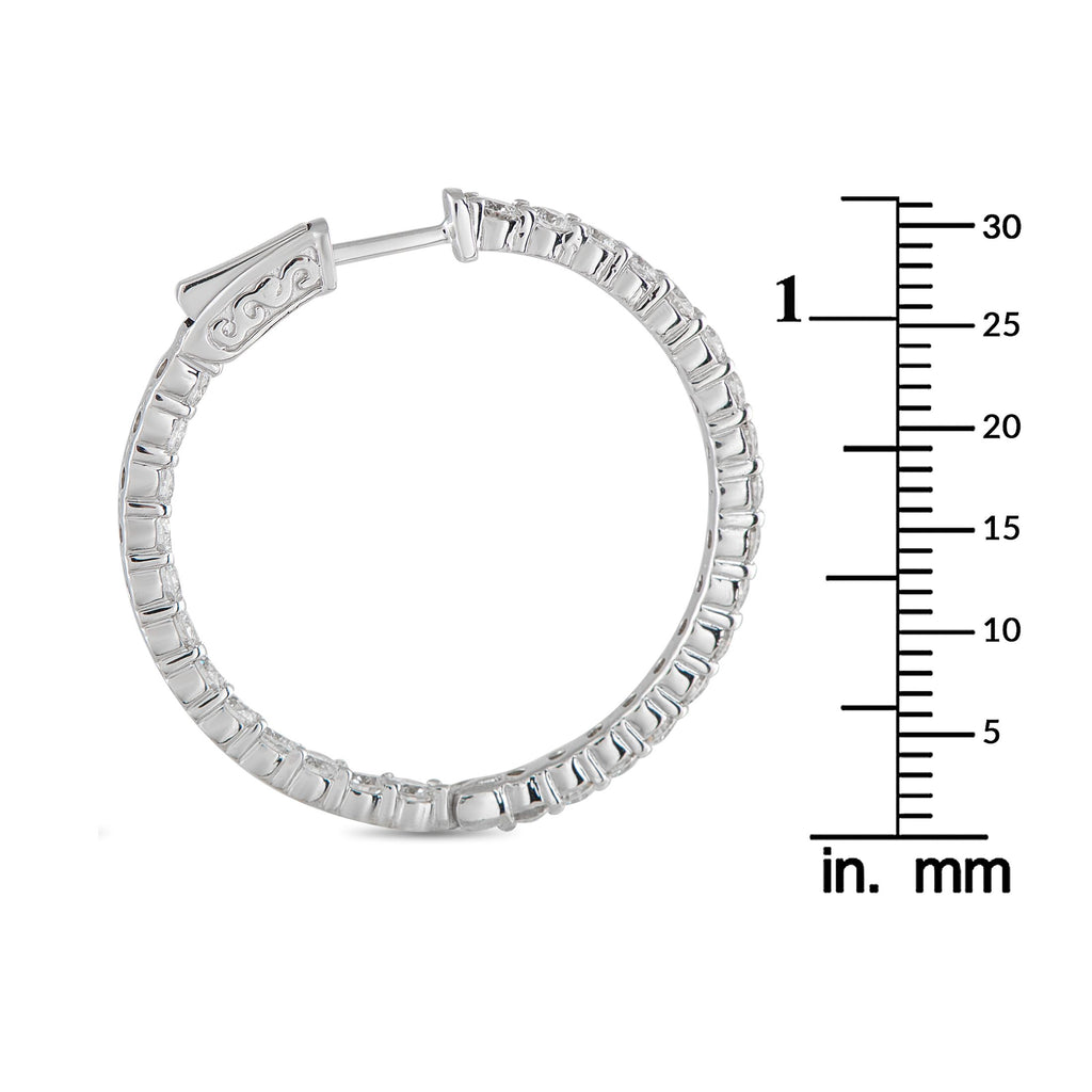Exclusive 14K White Gold 4.25ct Lab-Grown Diamond Inside-Out Hoop Earrings
