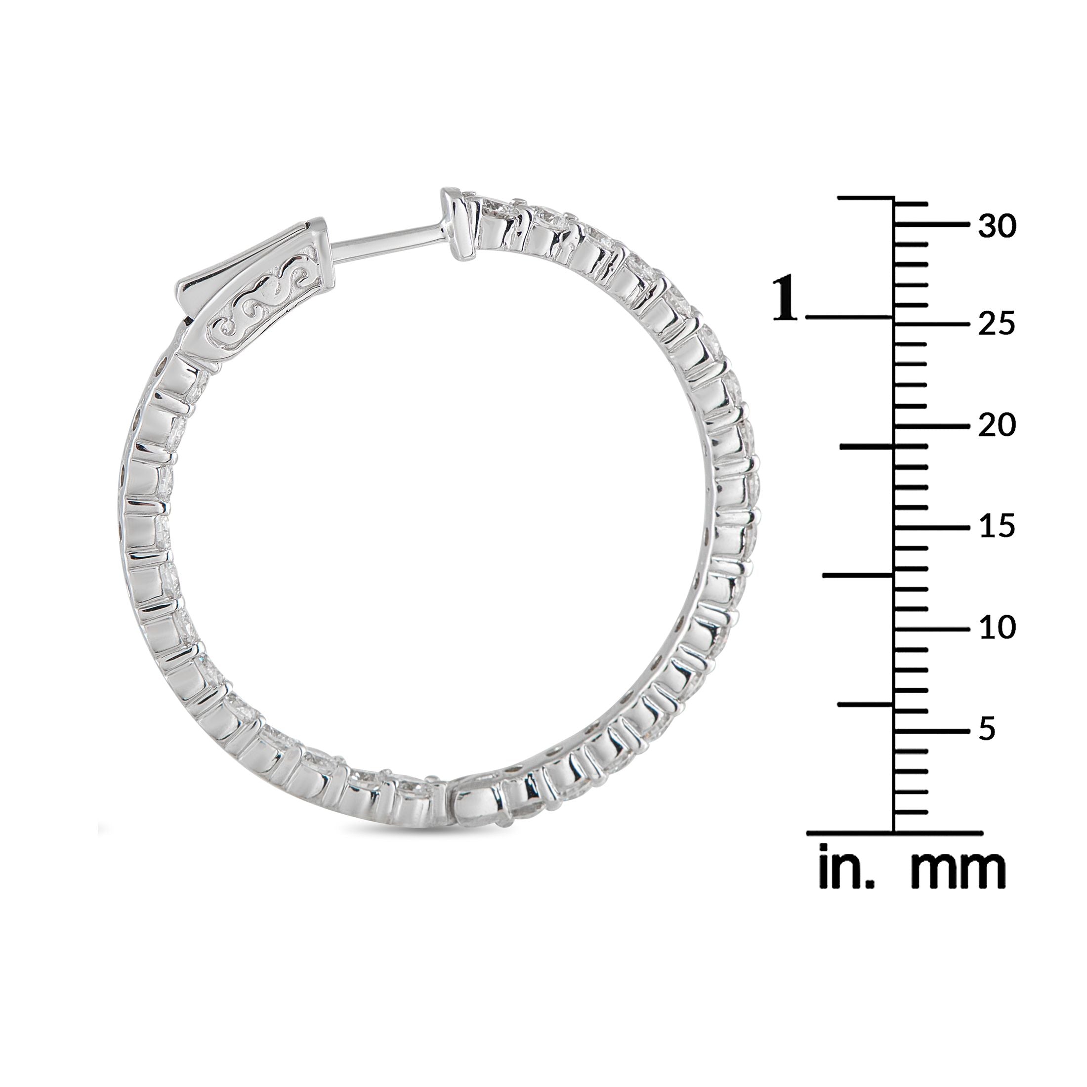 Exclusive 14K White Gold 4.25ct Lab-Grown Diamond Inside-Out Hoop Earrings