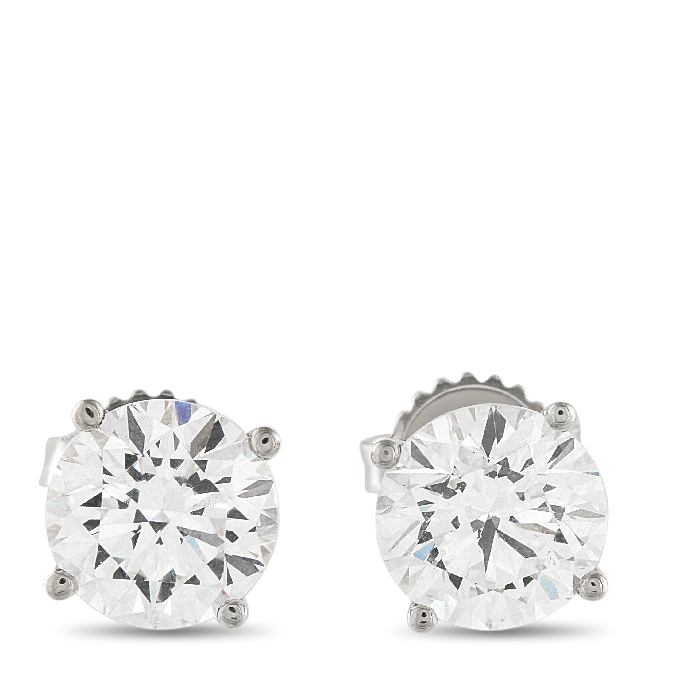 Exclusive 14K White Gold 4.0ct Lab-Grown Diamond Stud Earrings LG04-091125 – These elegant solitaire earrings will add the pe