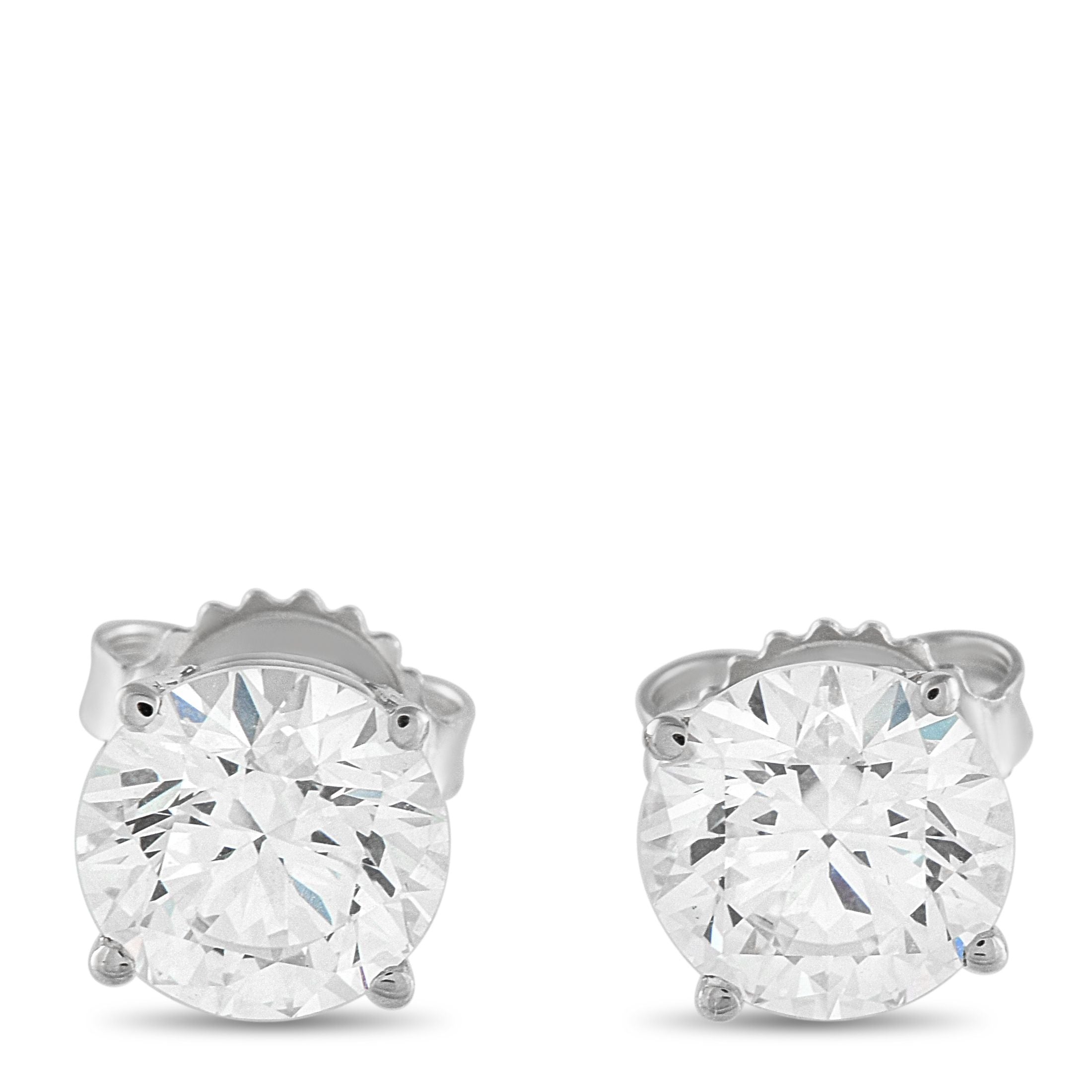 Exclusive 14K White Gold 3.50ct Lab-Grown Diamond Stud Earrings LG07-091125 – These luxurious solitaire earrings are understa