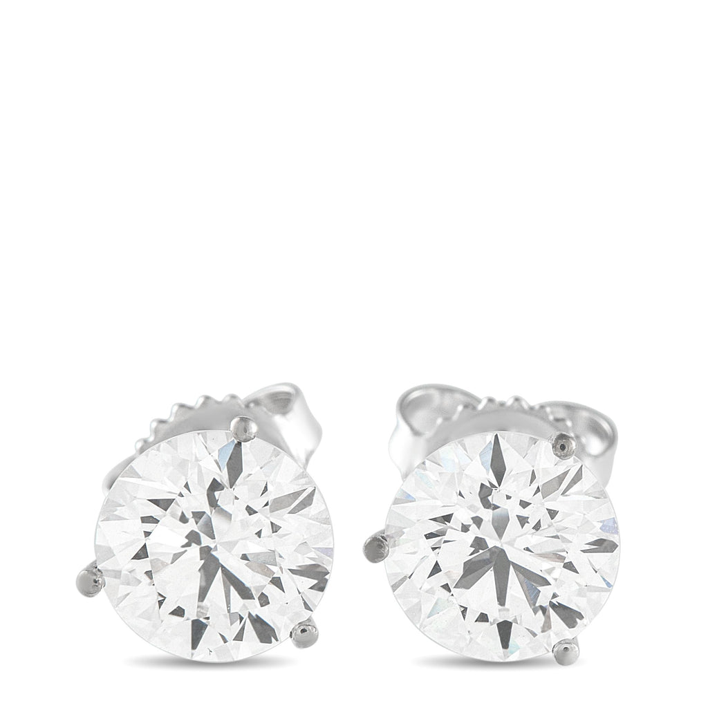 Exclusive 14K White Gold 4.18ct Lab-Grown Diamond Stud Earrings LG02-091225 – These classic stud earrings are simple yet endl