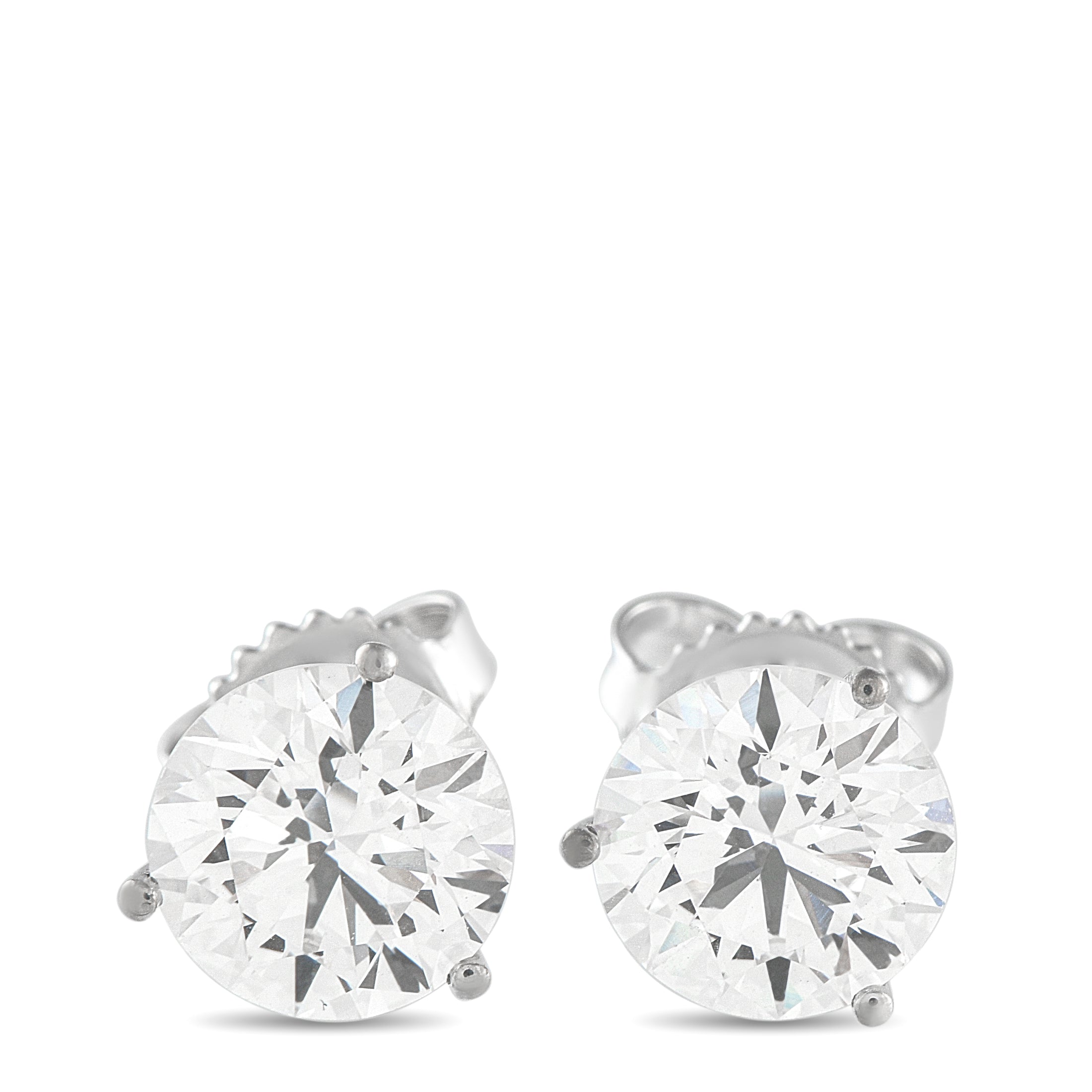 14K White Gold 4.10ct Lab-Grown Diamond Stud Earrings