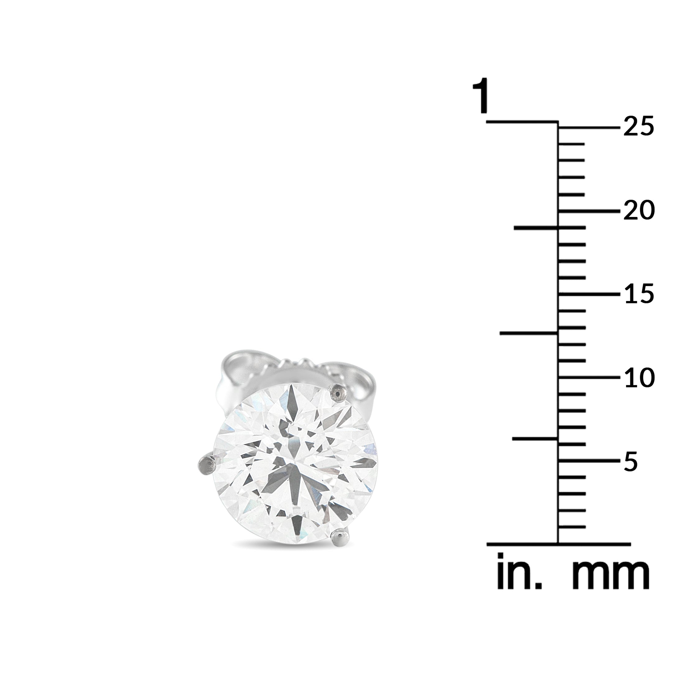 14K White Gold 4.10ct Lab-Grown Diamond Stud Earrings