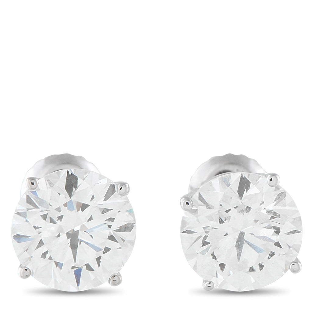 Exclusive 14K White Gold 3.10 ct Lab-Grown Diamond Stud Earrings LG04-091225 – A finely made pair that reflects understated l
