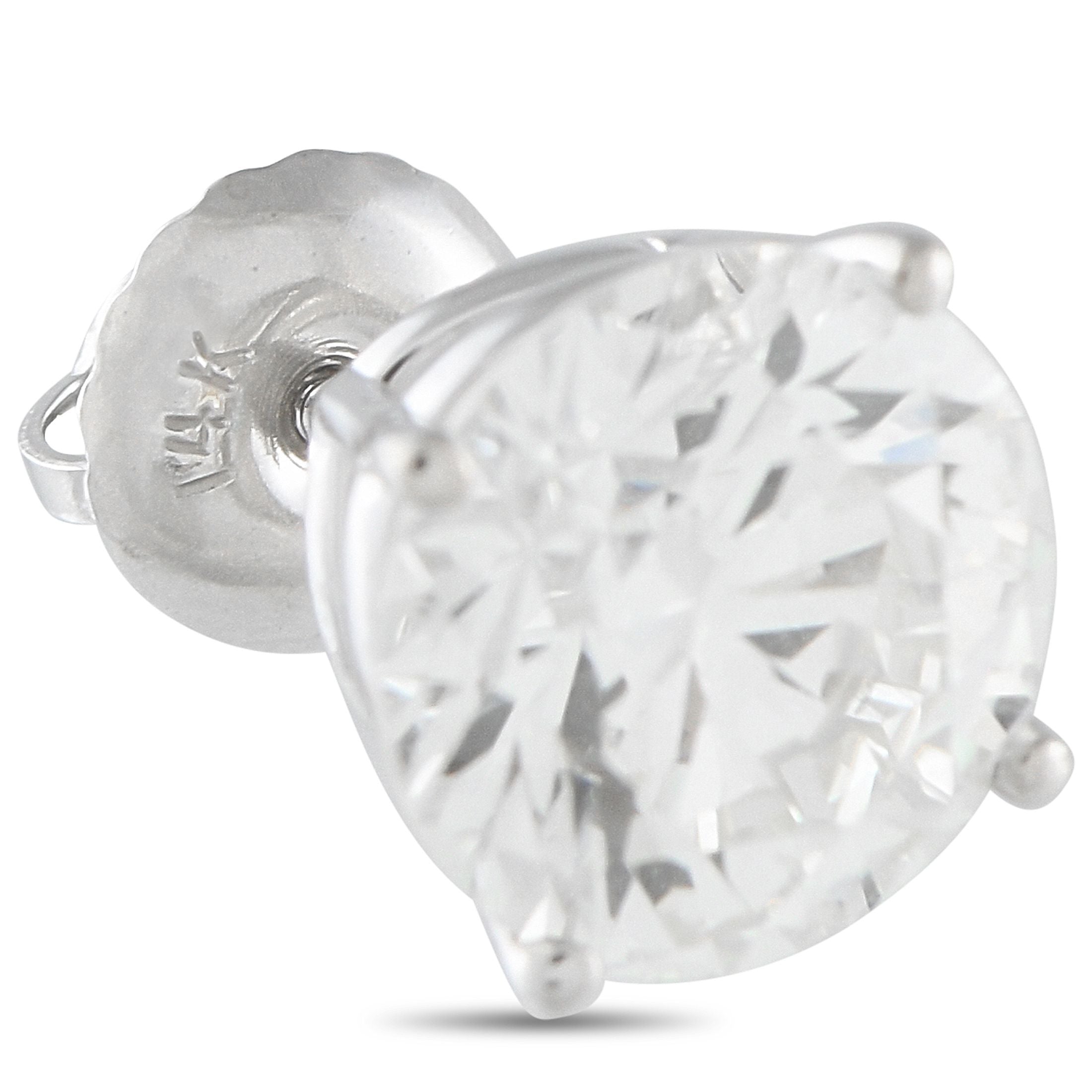Exclusive 14K White Gold 3.10 ct Lab-Grown Diamond Stud Earrings