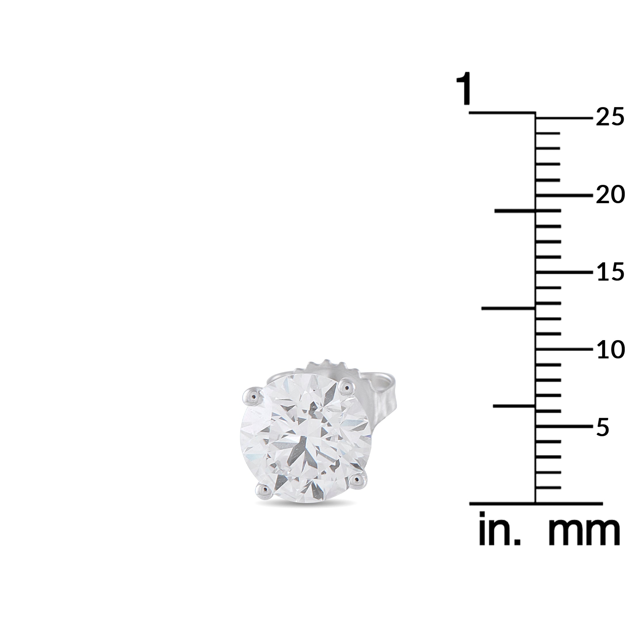 14K White Gold 3.62ct Lab-Grown Diamond Stud Earrings