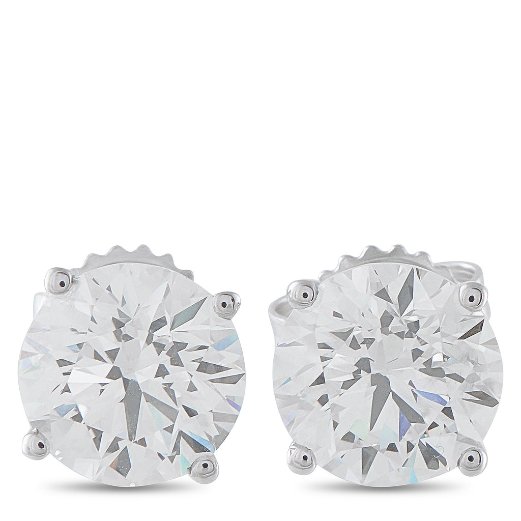 14K White Gold 4.0ct Lab-Grown Diamond Stud Earrings