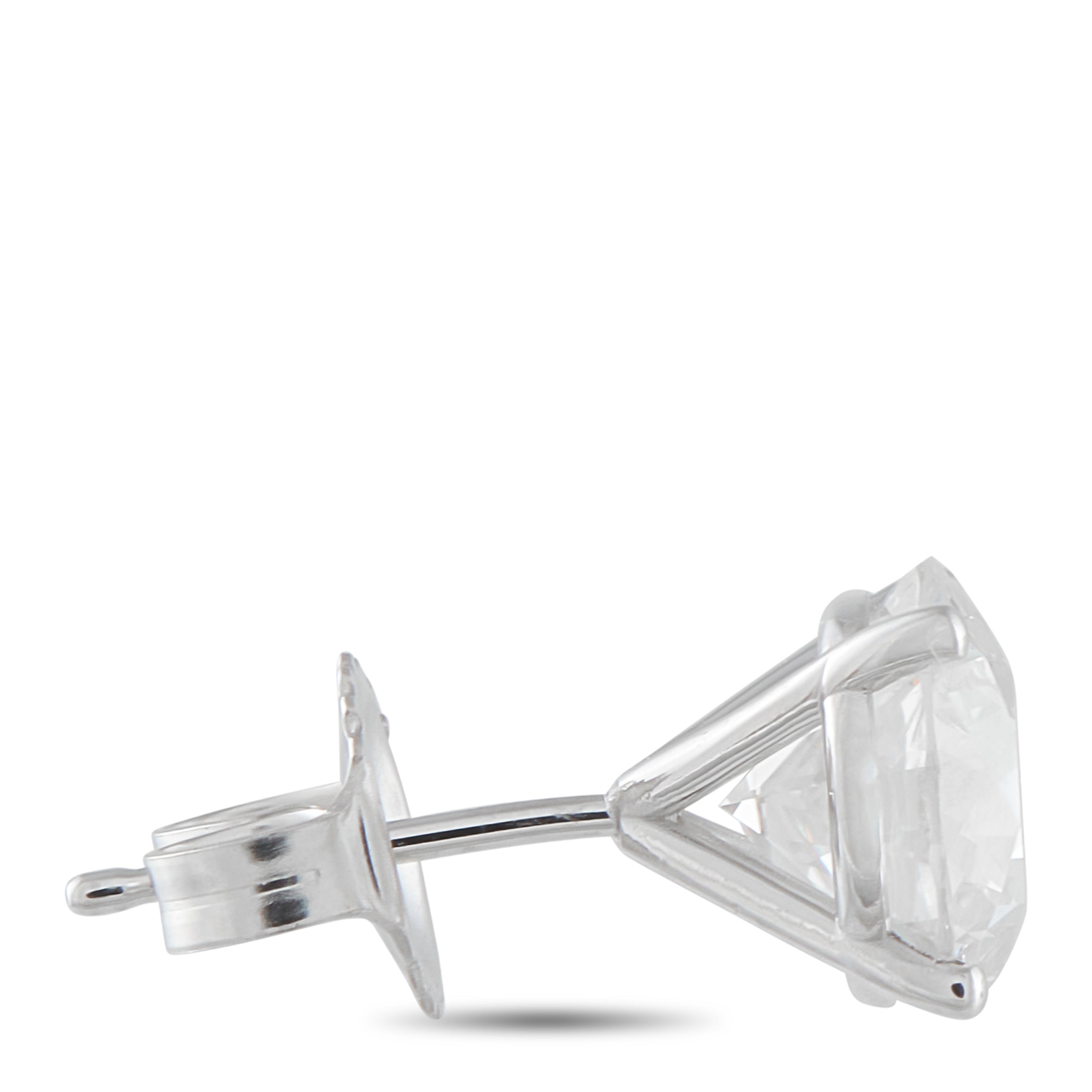 14K White Gold 4.0ct Lab-Grown Diamond Stud Earrings