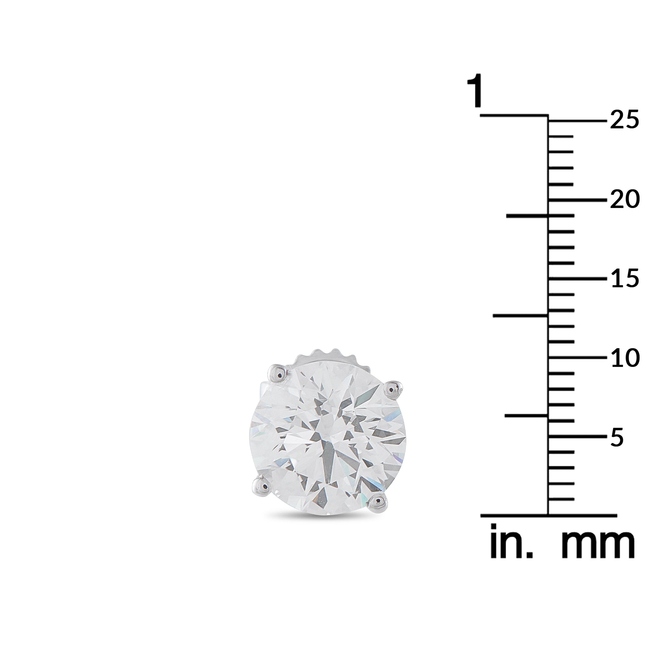 14K White Gold 4.0ct Lab-Grown Diamond Stud Earrings