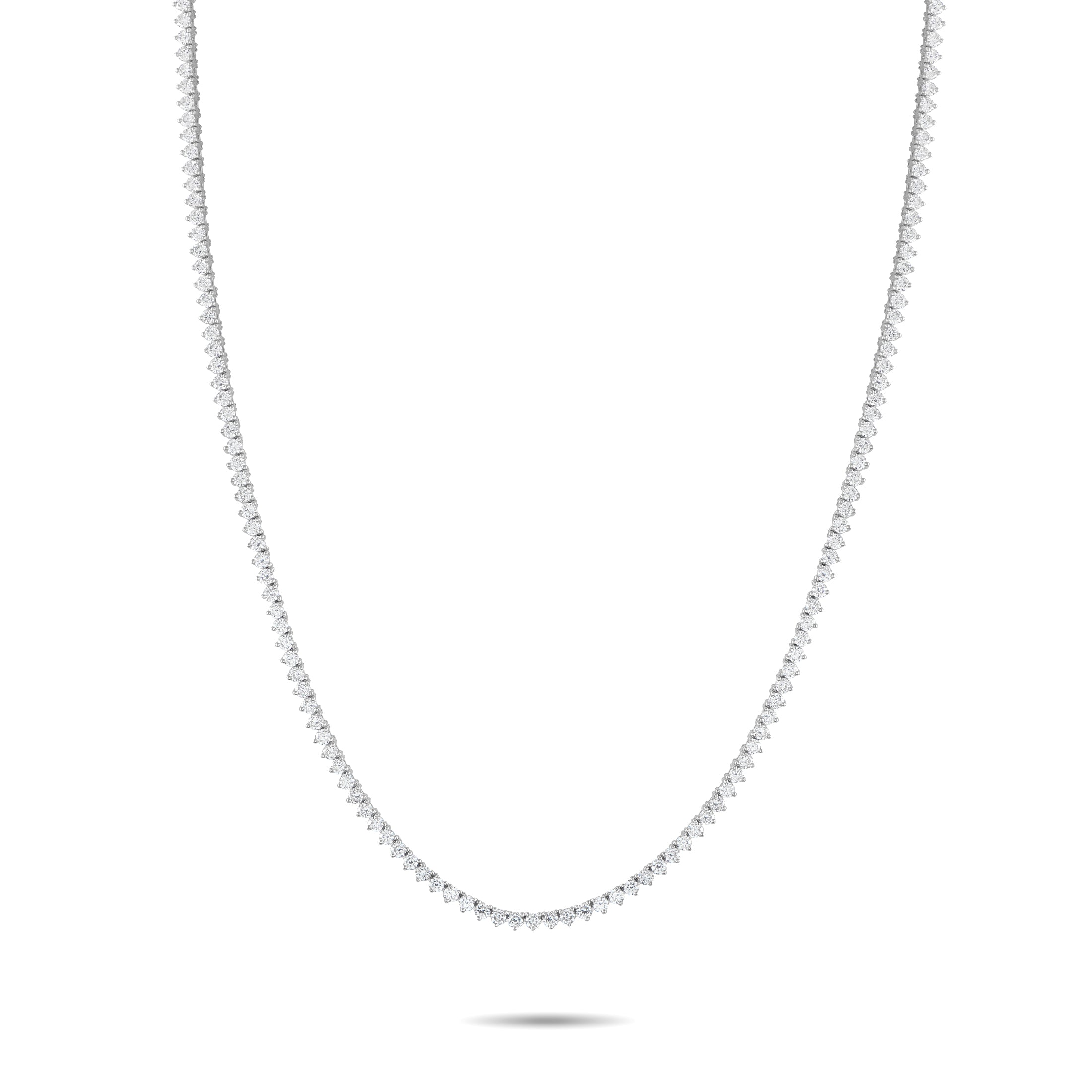 Exclusive 14K White Gold 7.25ct Lab-Grown Diamond Tennis Necklace – A series of sparkling Lab Grown Diamonds with a total wei