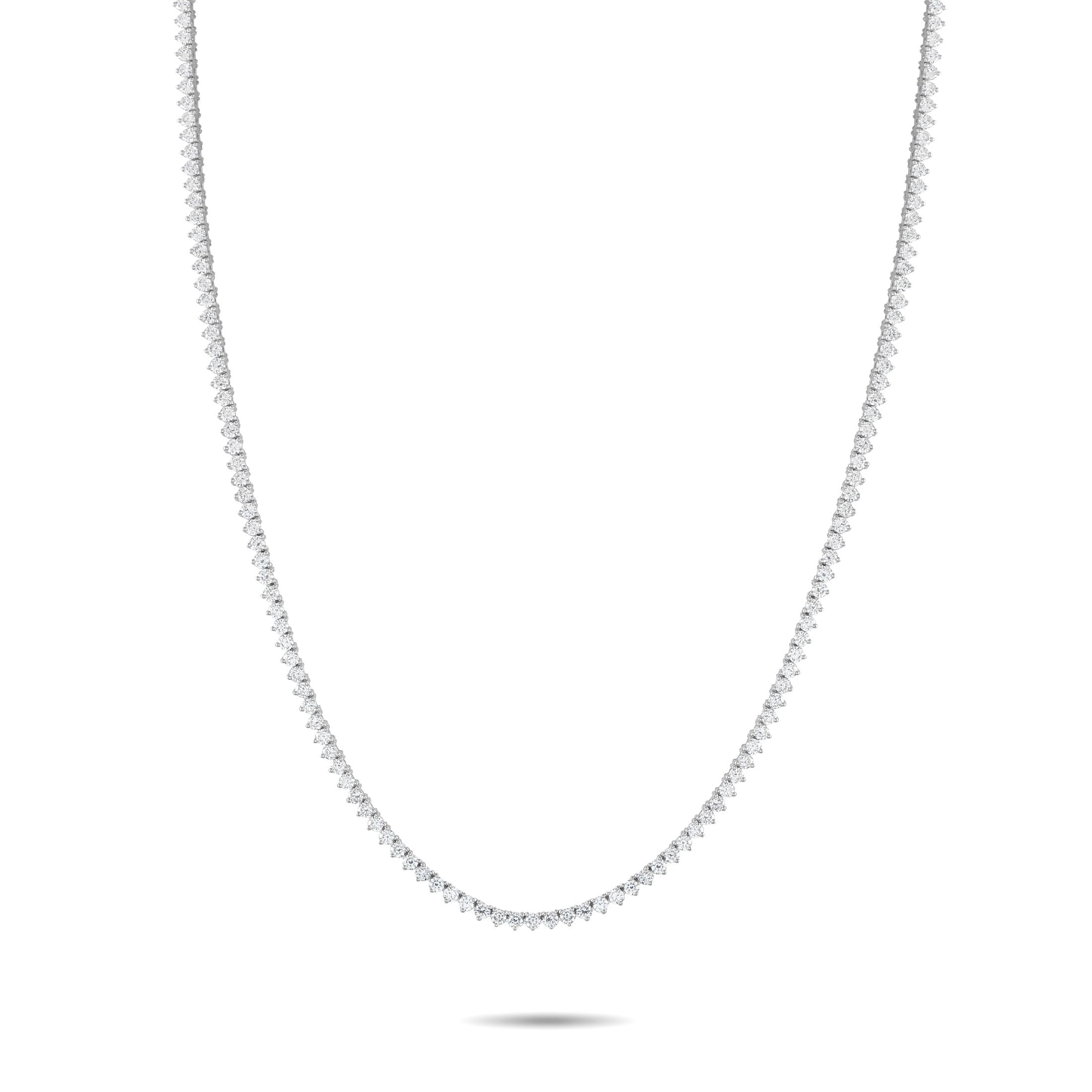 Exclusive 14K White Gold 7.25ct Lab-Grown Diamond Tennis Necklace MF15-072225 – A series of sparkling Lab Grown Diamonds with