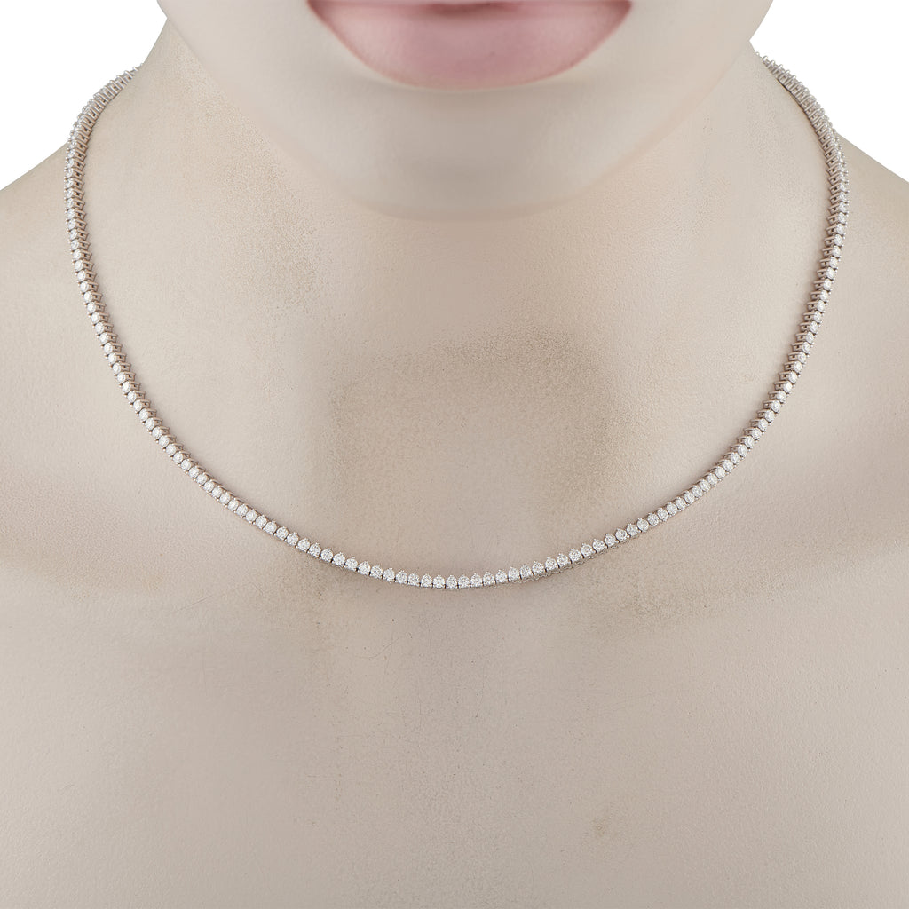 14K White Gold 7.25ct Lab-Grown Diamond Tennis Necklace
