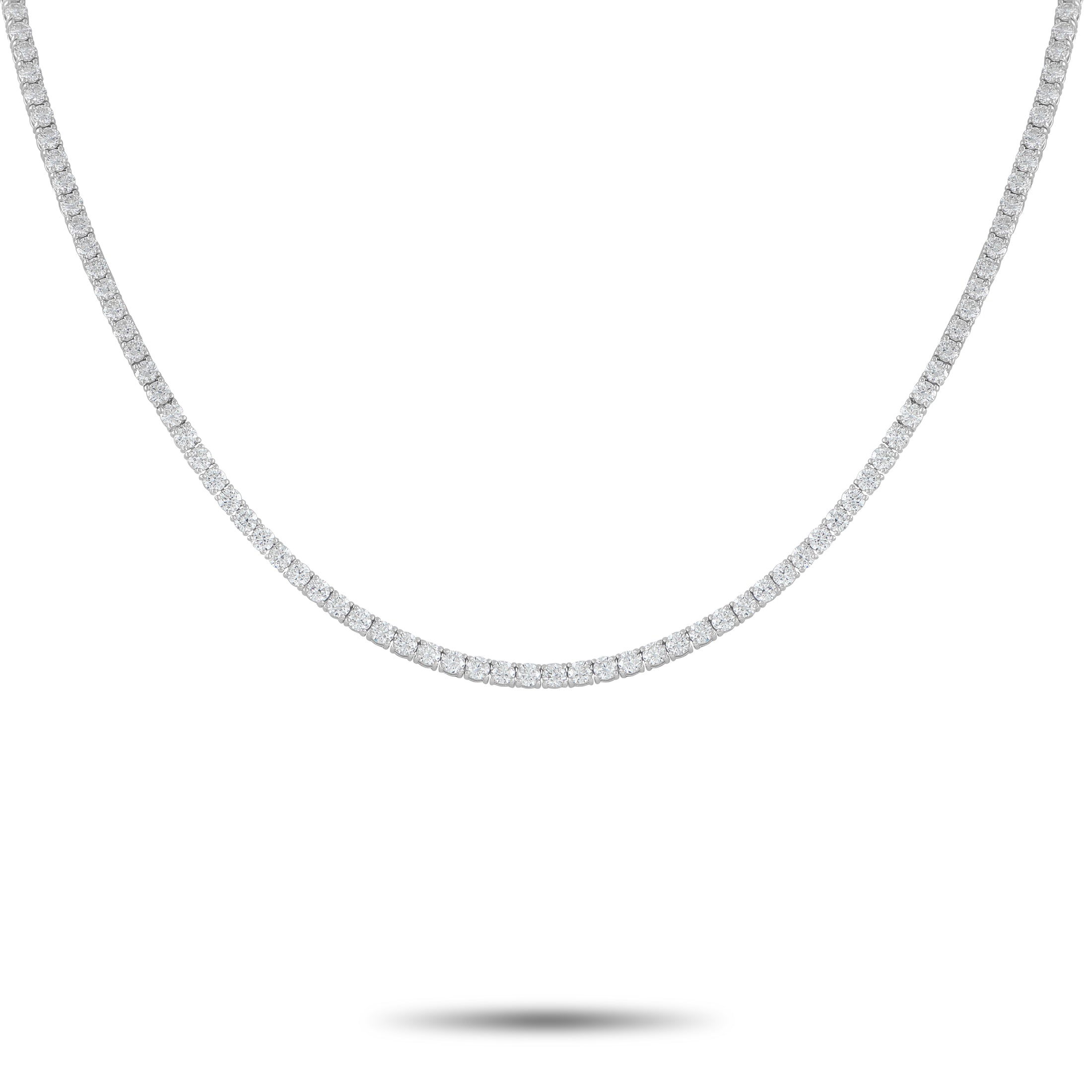 14K White Gold 11.10ct Lab-Grown Diamond Tennis Necklace