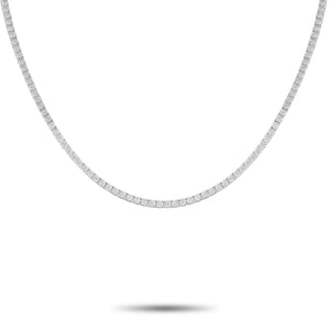 14K White Gold 11.10ct Lab-Grown Diamond Tennis Necklace