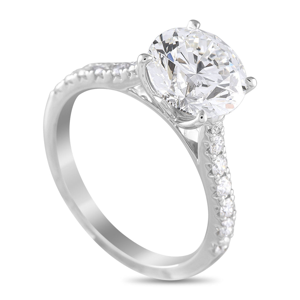Exclusive 14K White Gold 3.37ct Lab-Grown Diamond Ring MF26-041725 – This ring features a classically elegant design that wil