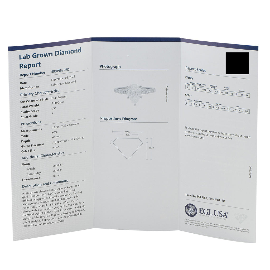 Exclusive 14K White Gold 2.85ct Lab-Grown Diamond Ring