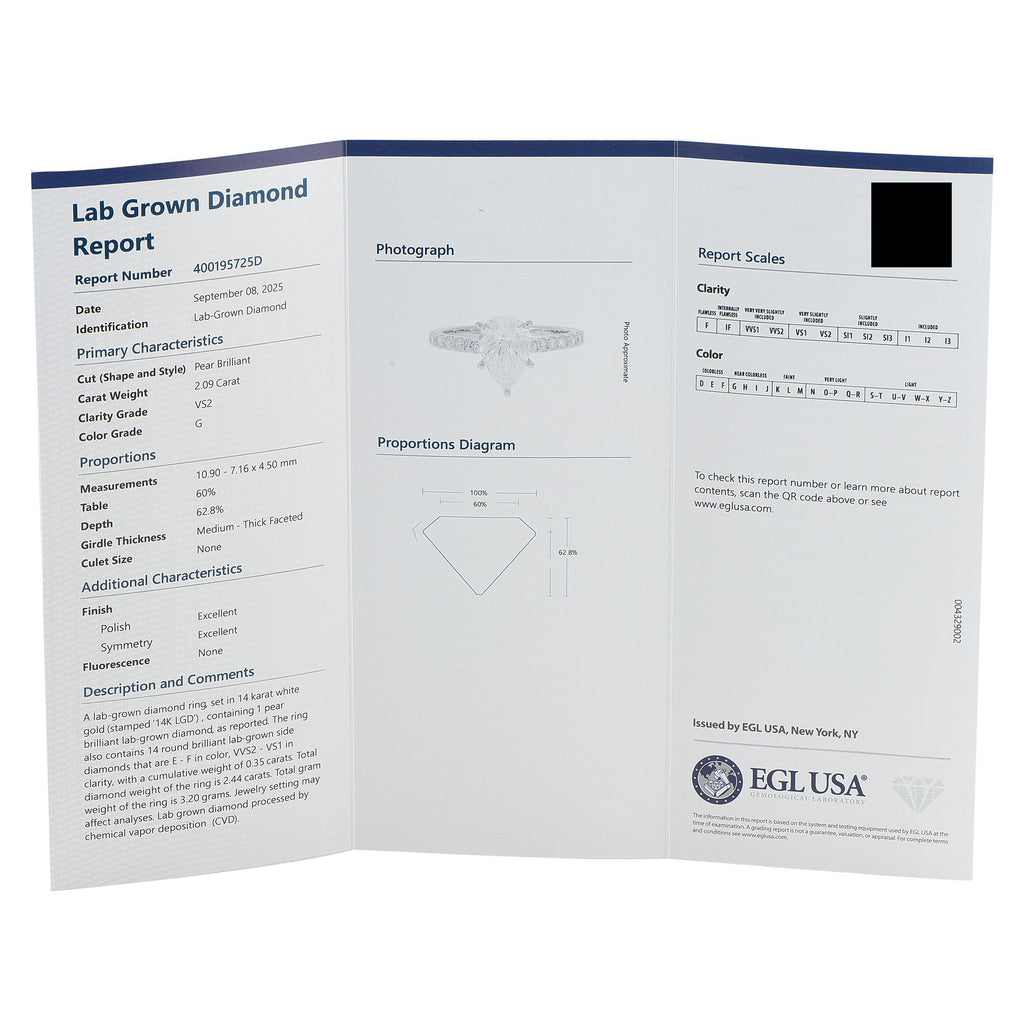 Exclusive 14K White Gold 2.44ct Lab-Grown Diamond Ring