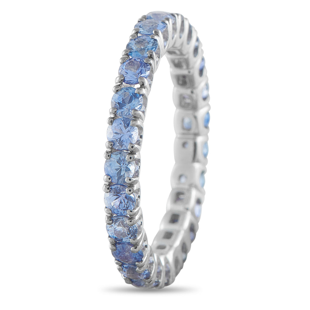 14K White Gold 3.50ct Sapphire Eternity Ring