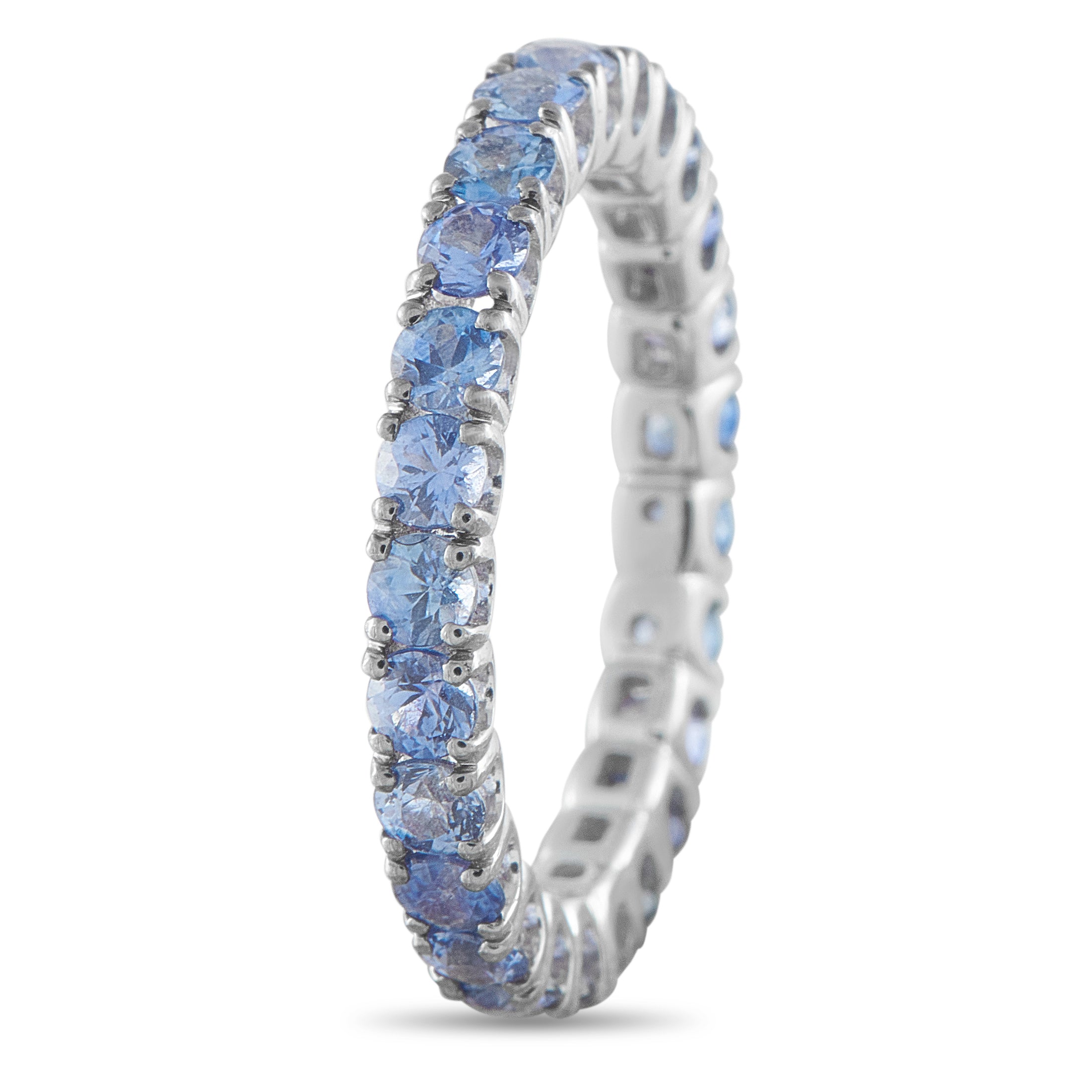 14K White Gold 3.50ct Sapphire Eternity Ring