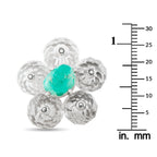 14K White Gold Turquoise and Crystal Earrings