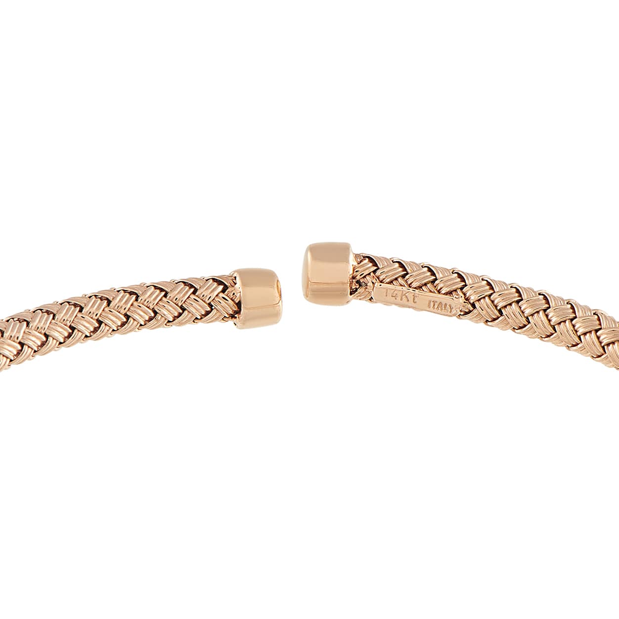 Exclusive 14K Rose and White Gold 0.54ct Diamond Woven Bangle Bracelet