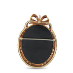 Antique 14K Yellow Gold Enameled Cameo Brooch