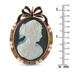 Antique 14K Yellow Gold Enameled Cameo Brooch
