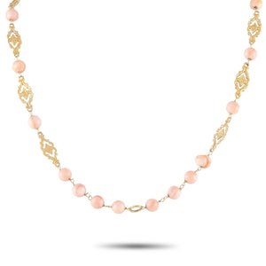 14K Yellow Gold Coral Necklace