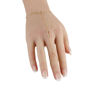 14K Yellow Gold 0.80ct Diamond Hand Chain