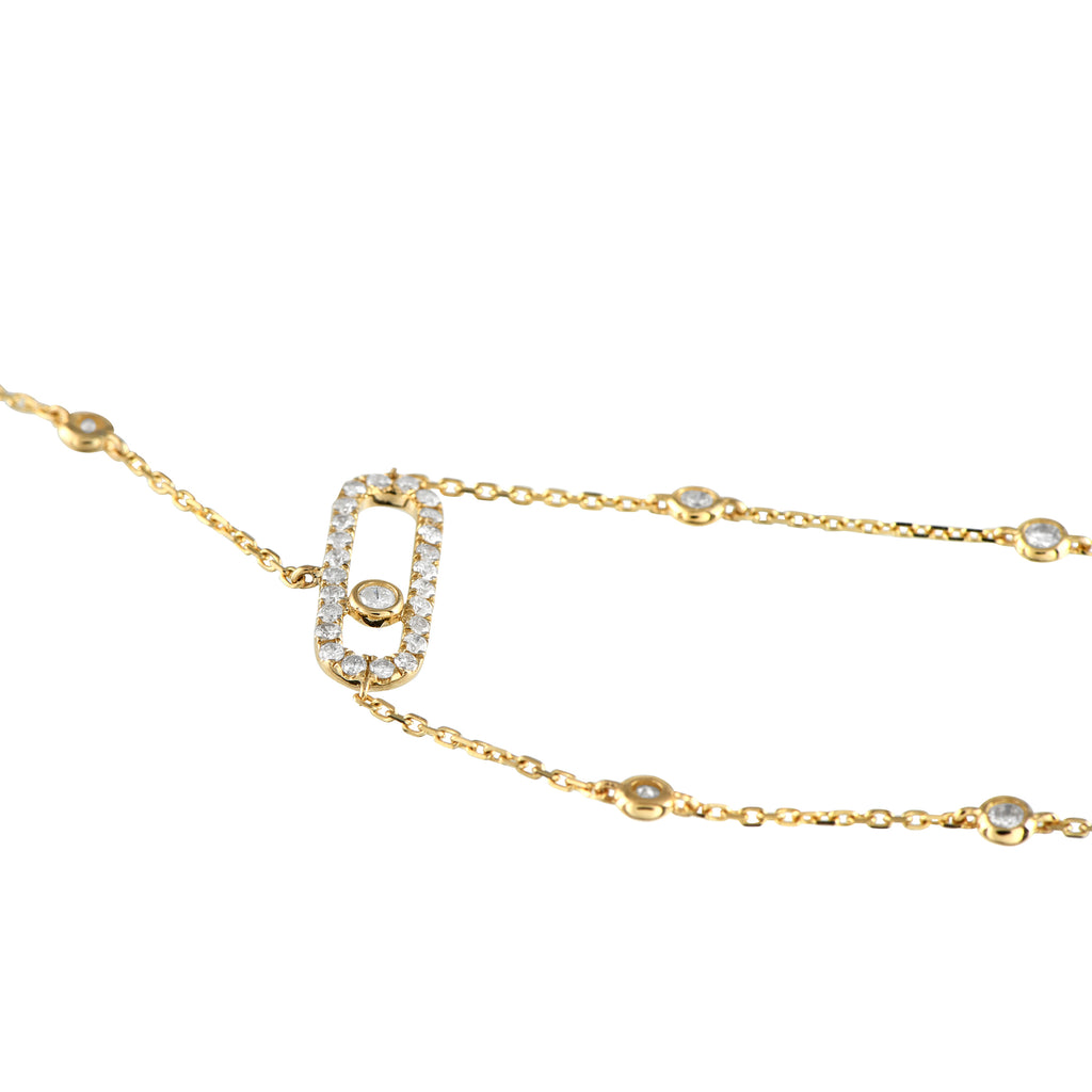 14K Yellow Gold 0.80ct Diamond Hand Chain