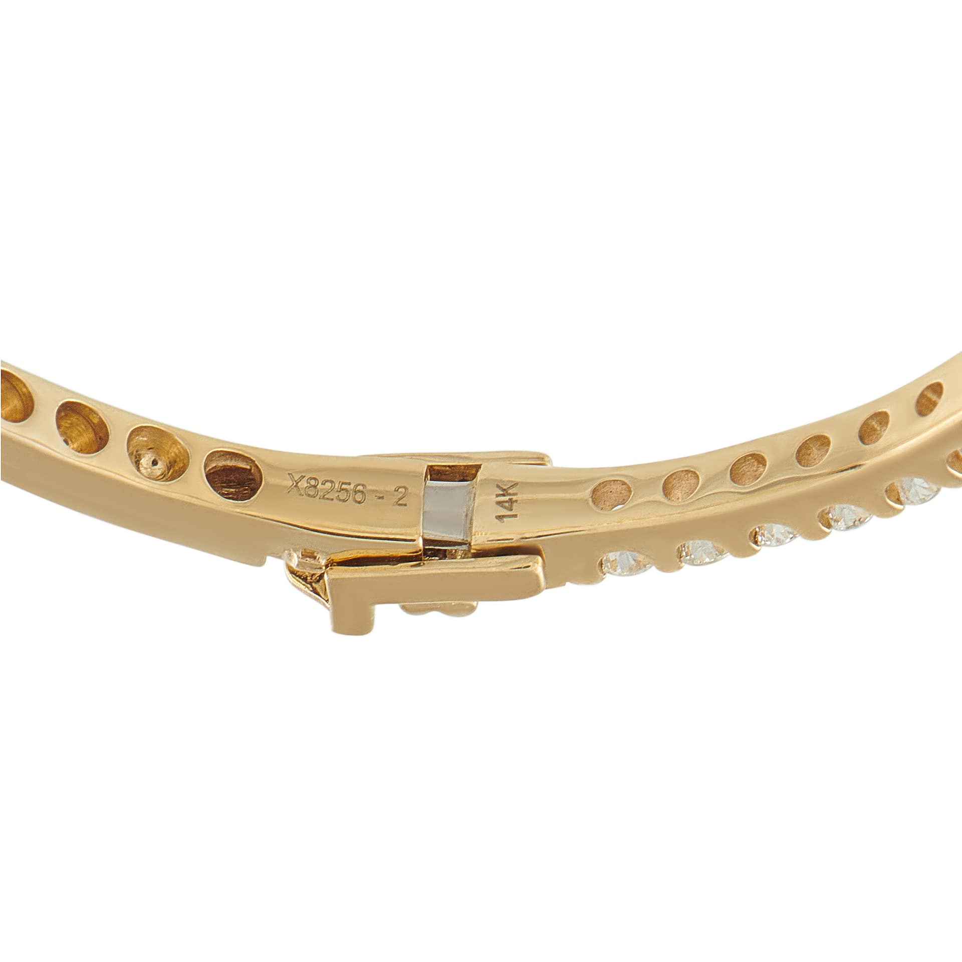 Exclusive 14K Yellow Gold 2.08ct Diamond Tennis Bangle Bracelet