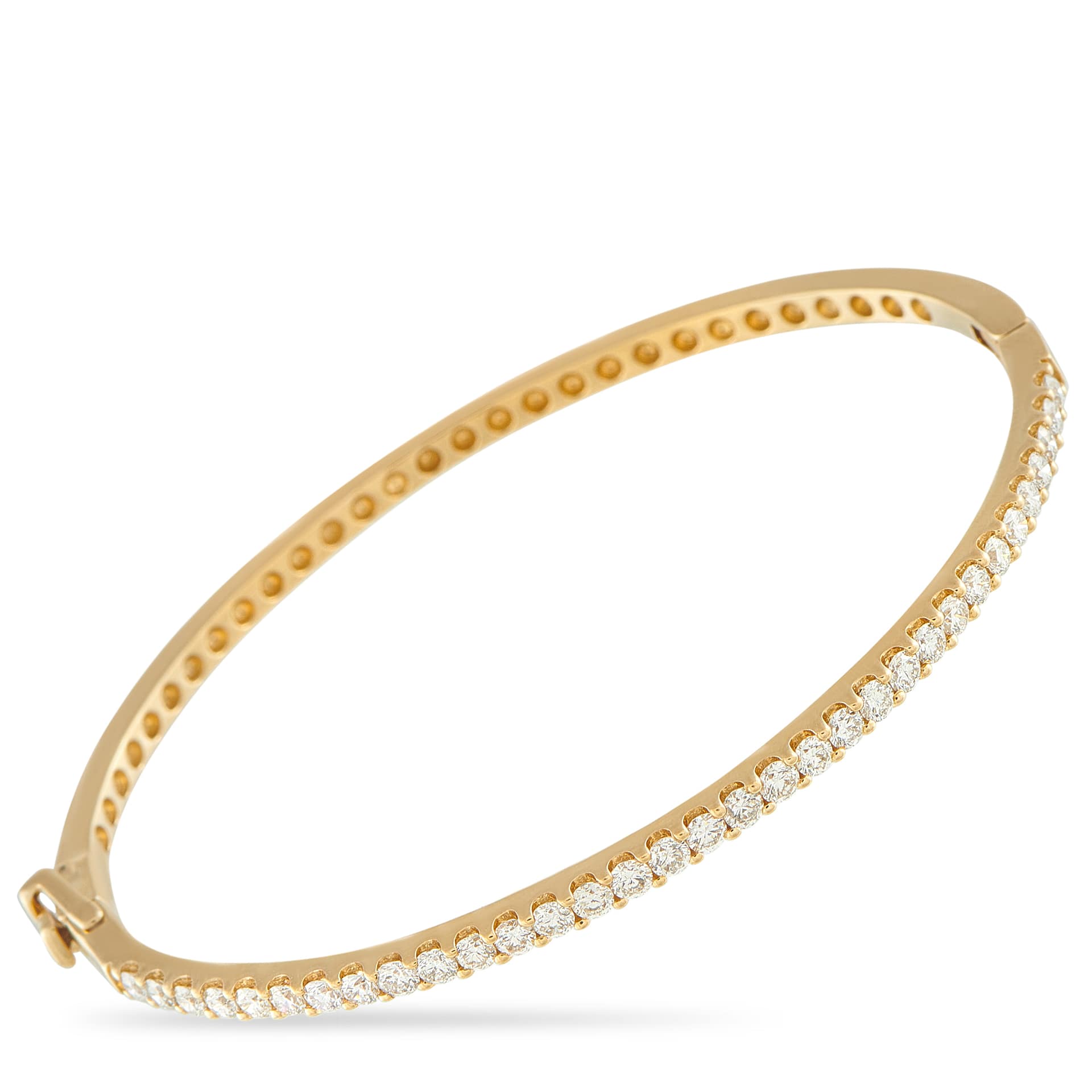 Exclusive 14K Yellow Gold 1.53ct Diamond Bangle Bracelet A sleek 14K yellow gold bangle, set with 1.53 carats of diamonds, perfect for wearing alone or stacking. This Exclusive  piec