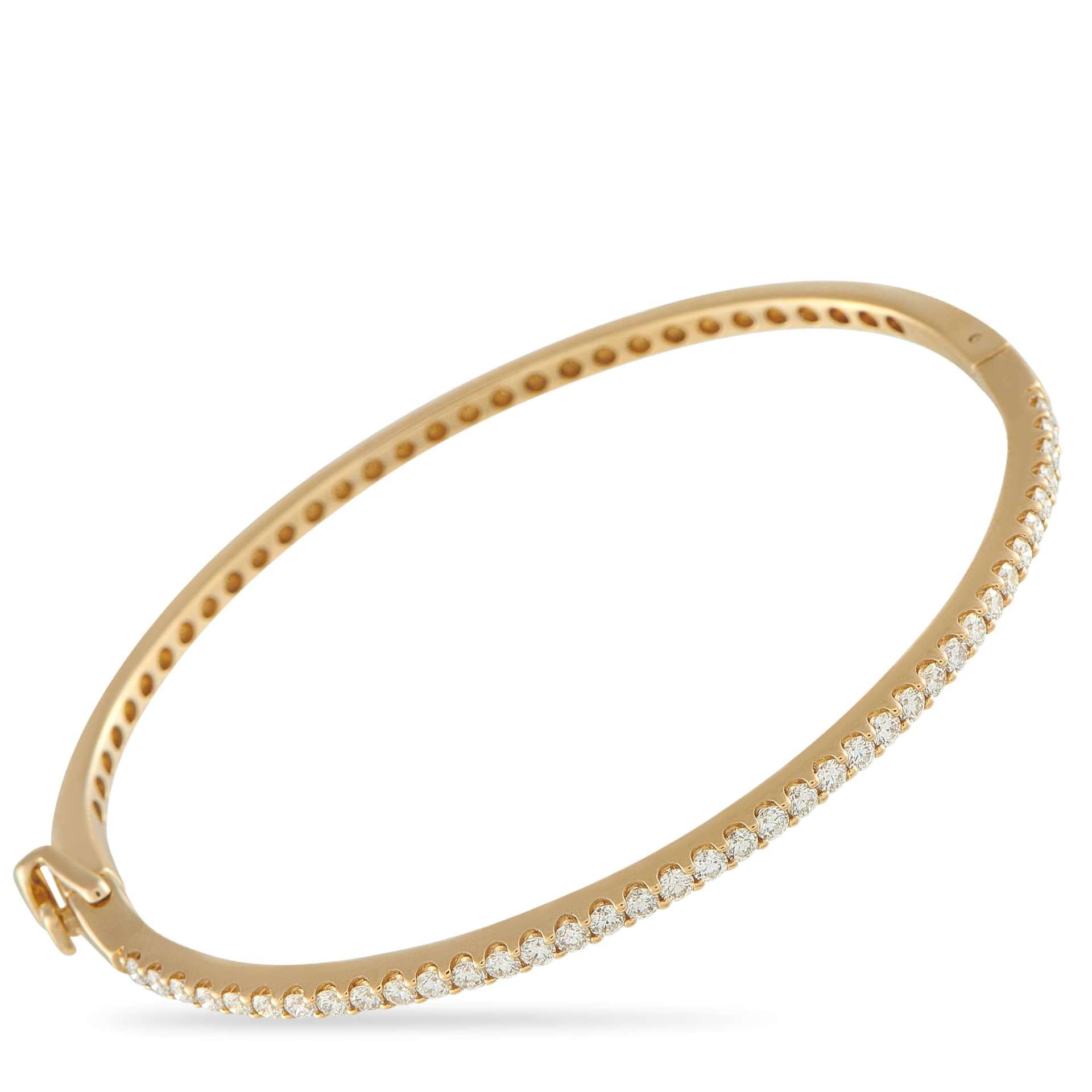Exclusive 14K Yellow Gold 1.12ct Diamond Bangle Bracelet Smooth, hinged, and ready to layer, this Exclusive  bangle lifts every outfit with subtle brilliance. It features a slim silh