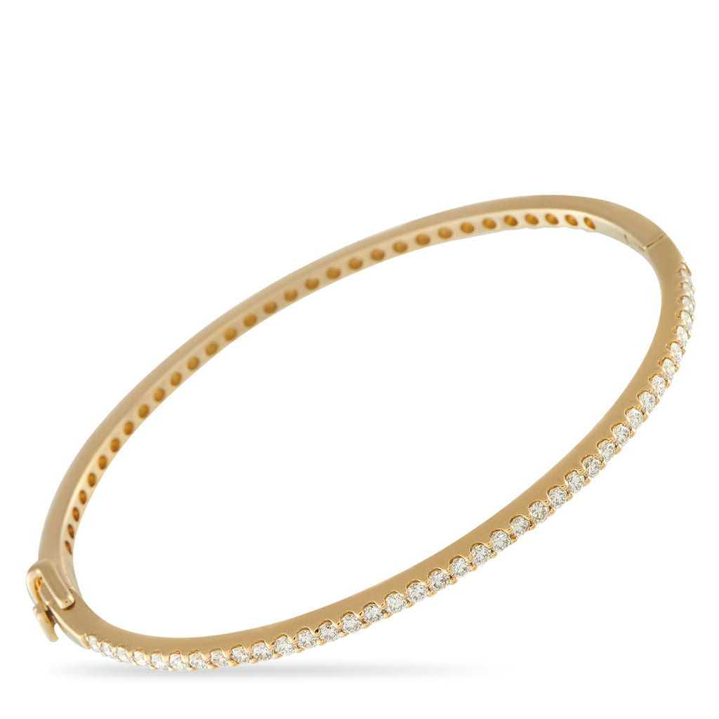 14K Yellow Gold 1.12ct Diamond Bangle