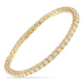 Yellow gold tennis bracelet with round diamond stations