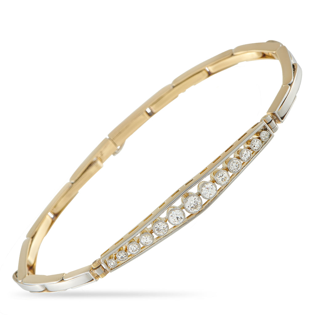 Antique 14K Yellow Gold 0.70ct Diamond Bracelet