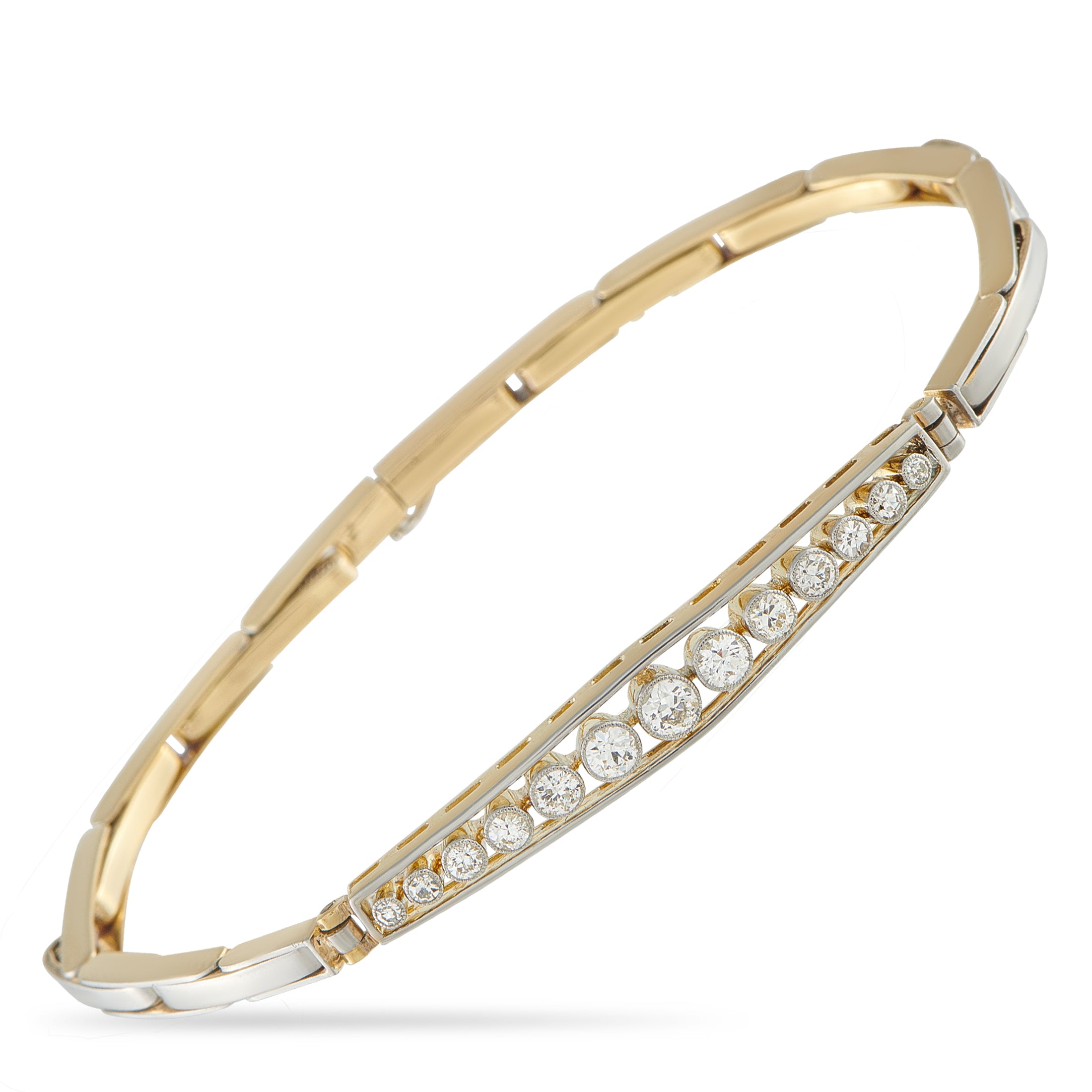 Antique 14K Yellow Gold 0.70ct Diamond Bracelet