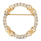 14K Yellow Gold 1.20ct Diamond Open Circle Brooch