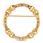 14K Yellow Gold 1.20ct Diamond Open Circle Brooch