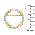14K Yellow Gold 1.20ct Diamond Open Circle Brooch