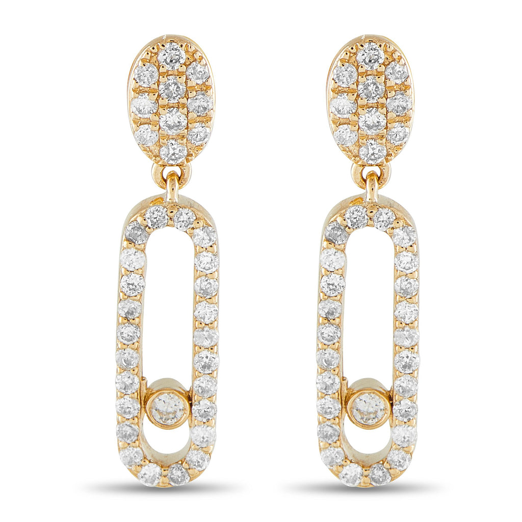 Exclusive 14K Yellow Gold 0.50ct Diamond Drop Earrings ER29664 – These earrings are an instant classic