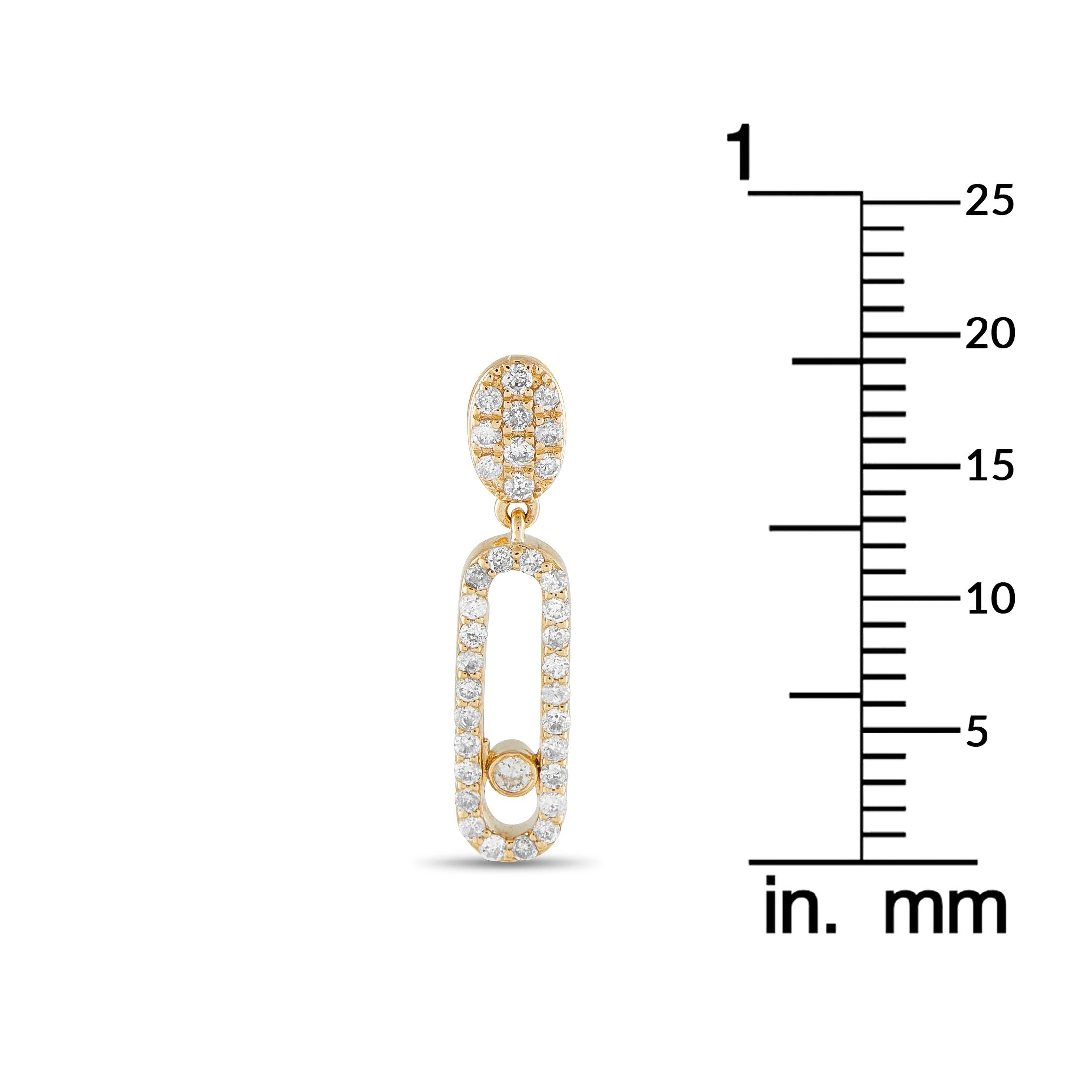 Exclusive 14K Yellow Gold 0.50ct Diamond Drop Earrings
